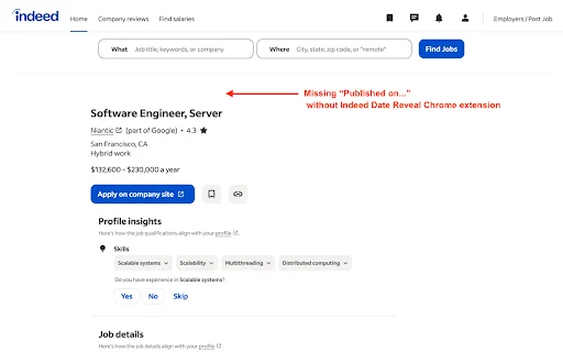 Indeed Date Reveal – Lihat Tanggal Asli Lowongan Kerja di Indeed - Screenshot 4