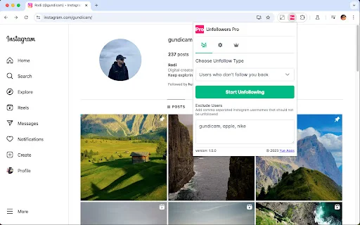 IG Unfollowers Pro – Kelola Unfollow Instagram Otomatis - Screenshot 1