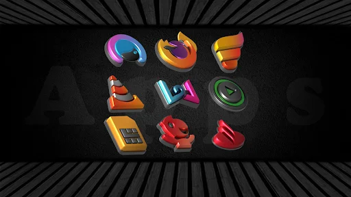 Download Auric Dark – 3D Icon Pack Terbaru – Ikon Premium AMOLED - Screenshot 22