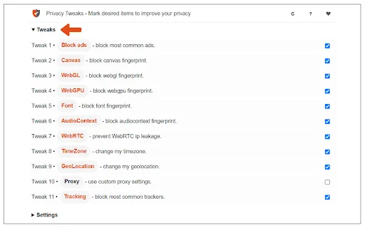 Download Privacy Tweaks Terbaru – Lindungi Privasi Online Anda - Screenshot 1