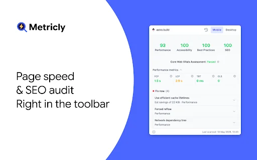 Download Metricly – Audit SEO & Page Speed Terbaik Gratis - Screenshot 1