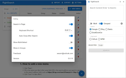 RightSearch: Powerful Custom Right-Click Context Menu Search - Screenshot 4