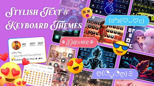 Stylish Text & Keyboard: Font Keren & Tema Keyboard Gratis - Screenshot 1