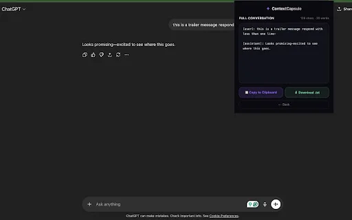 ContextCapsule: Ringkas Chat AI & Hemat Token – Unduh Gratis - Screenshot 3