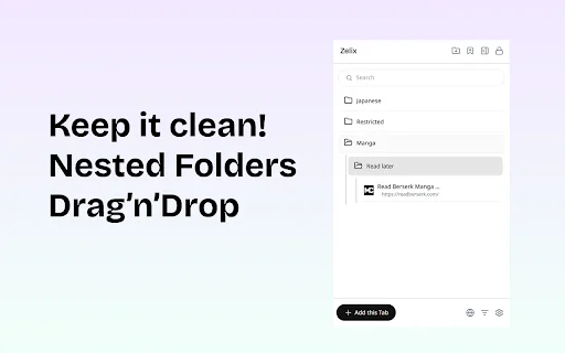 Zelix: Pengelola Bookmark Pribadi Terenkripsi & Aman di Chrome - Screenshot 2