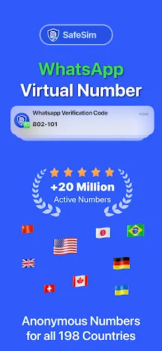 Download SafeSim – Nomor Virtual SMS & Verifikasi Instan - Screenshot 3