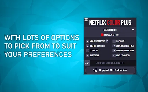 Netflix Color Plus: Customize Your Netflix Experience & Auto-Skip - Screenshot 1