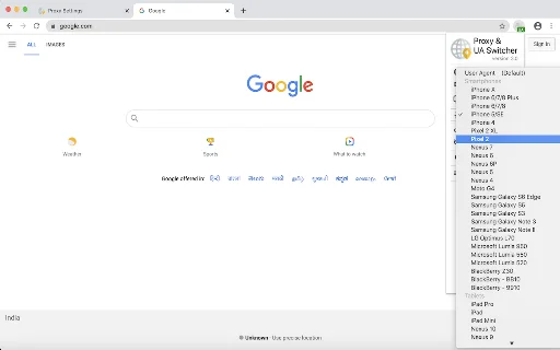 Proxy & User-Agent Switcher Chrome – Ubah IP & Perangkat - Screenshot 4