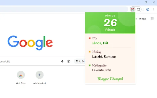 Download Magyar Névnapok Chrome – Cek Nama Hari Jadi Hungaria - Screenshot 1